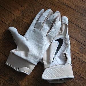 Nike Cream and White Athletic Gloves